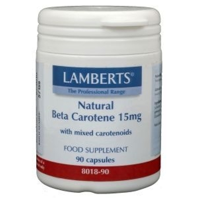 Lamberts Natural betacaroteen natuurlijk 15 mg Lamberts Natural betacaroteen natuurlijk 15 mg afbeelding