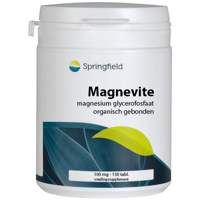 Springfield Magnevite magnesium glycerofosfaat 100 mg Springfield Magnevite magnesium glycerofosfaat 100 mg afbeelding