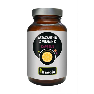 Hanoju Astaxanthine 4 mg & Vitamine C 500 mg Hanoju Astaxanthine 4 mg & Vitamine C 500 mg afbeelding