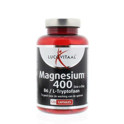 Lucovitaal Magnesium 400 met l-tryptofaan Lucovitaal Magnesium 400 met l-tryptofaan afbeelding