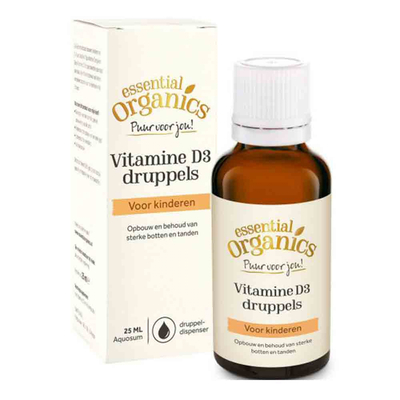 Essential Organics Puur Vitamine D3 druppels (plantaardig) Essential Organics Puur Vitamine D3 druppels (plantaardig) afbeelding