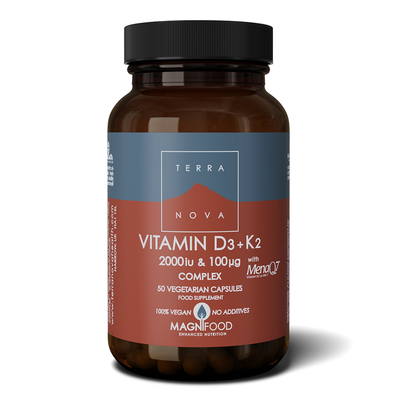Terranova Vitamine D3 2000IU met K2 100 mcg complex afbeelding