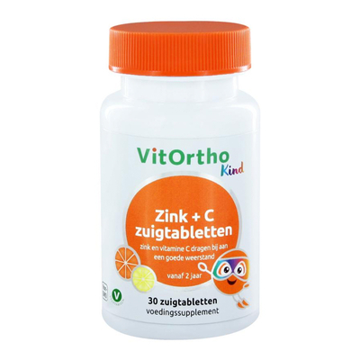 Vitortho Zink + C kind zuigtabletten afbeelding