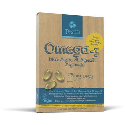 Testa Omega 3 algenolie DHA 250 mg Testa Omega 3 algenolie DHA 250 mg afbeelding