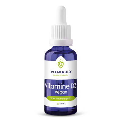 Vitakruid Vitamine D3 Vegan Druppels 25mcg / 1000 IE Vitakruid Vitamine D3 Vegan Druppels 25mcg / 1000 IE afbeelding
