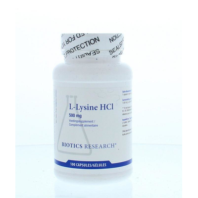 Biotics L-Lysine 500 mg Biotics L-Lysine 500 mg afbeelding