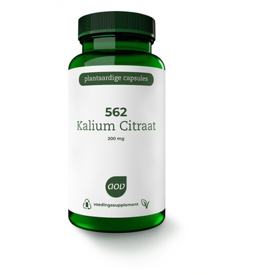 AOV Voedingssupplementen 562 Kalium Citraat 200 mg AOV Voedingssupplementen 562 Kalium Citraat 200 mg afbeelding