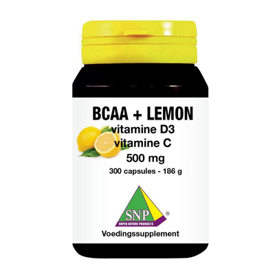 SNP BCAA Lemon Vitamine D3 en Vitamine C 500 mg SNP BCAA Lemon Vitamine D3 en Vitamine C 500 mg afbeelding