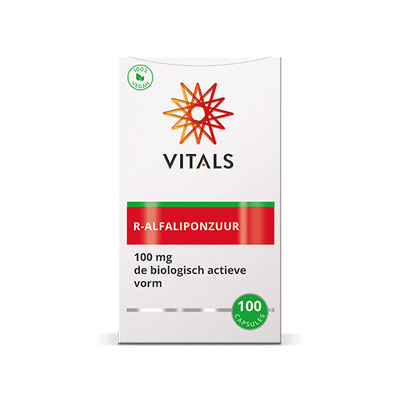 Vitals Natuurlijk R-alfaliponzuur (natrium-R-lipoaat) Vitals Natuurlijk R-alfaliponzuur (natrium-R-lipoaat) afbeelding