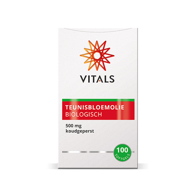 Vitals Teunisbloemolie 500 mg Biologisch Vitals Teunisbloemolie 500 mg Biologisch afbeelding