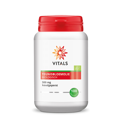 Vitals Teunisbloemolie 500 mg Biologisch Vitals Teunisbloemolie 500 mg Biologisch afbeelding
