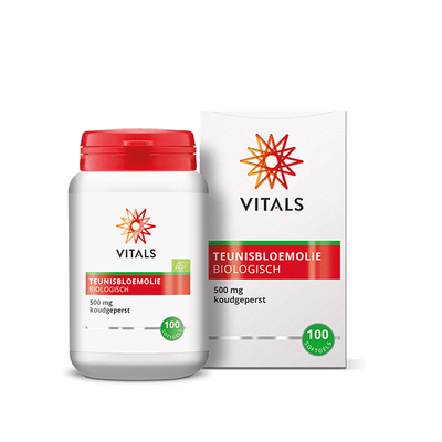Vitals Teunisbloemolie 500 mg Biologisch Vitals Teunisbloemolie 500 mg Biologisch afbeelding