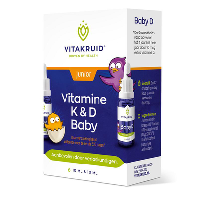 Vitakruid Vitamine K & D Baby druppels 10 ml Vitakruid Vitamine K & D Baby druppels 10 ml afbeelding