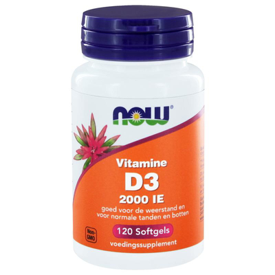 NOW Vitamine D3 2000IE NOW Vitamine D3 2000IE afbeelding