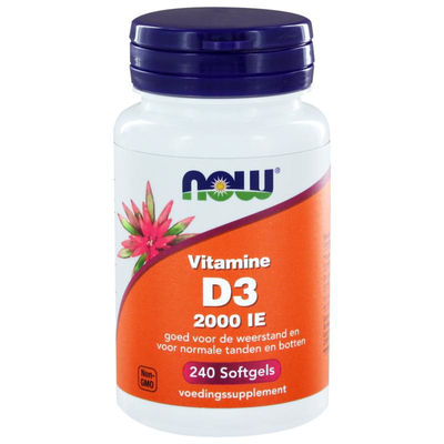 NOW Vitamine D3 2000IE NOW Vitamine D3 2000IE afbeelding