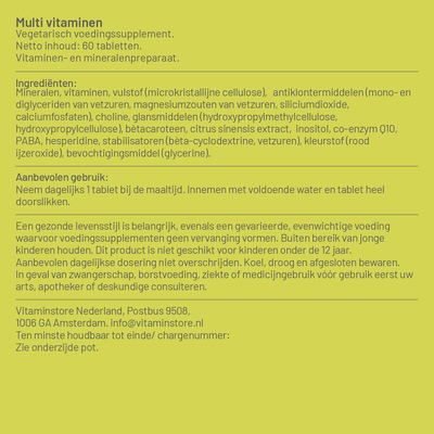 Vitaminstore Multi Vitaminen (multivitamine) Vitaminstore Multi Vitaminen (multivitamine) afbeelding
