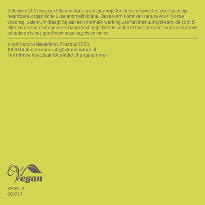 Vitaminstore Selenium 200 mcg Vitaminstore Selenium 200 mcg afbeelding