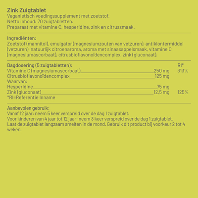Vitaminstore Zink zuigtabletten Vitaminstore Zink zuigtabletten afbeelding