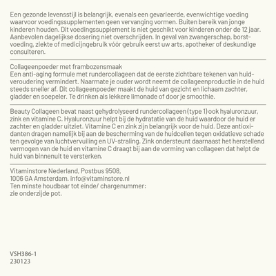 Vitaminstore Beauty Rindercollagen-Pulver Himbeergeschmack Vitaminstore Beauty Rindercollagen-Pulver Himbeergeschmack Abbildung
