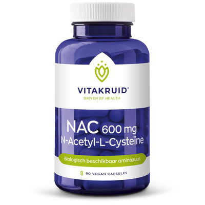Vitakruid NAC 600 mg N-Acetyl-L-Cysteine Vitakruid NAC 600 mg N-Acetyl-L-Cysteine afbeelding