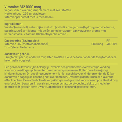 Vitaminstore Vitamine B12 1000 mcg afbeelding