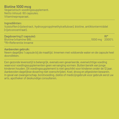 Vitaminstore Biotine 1000 mcg (biotin) Vitaminstore Biotine 1000 mcg (biotin) afbeelding