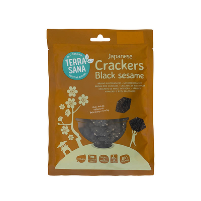TerraSana Japanese Brown Rice Crackers Black Sesame organic TerraSana Japanese Brown Rice Crackers Black Sesame organic image