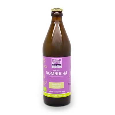 Mattisson Healthstyle Kombucha ginger & matcha double fermented bio Mattisson Healthstyle Kombucha ginger & matcha double fermented bio afbeelding