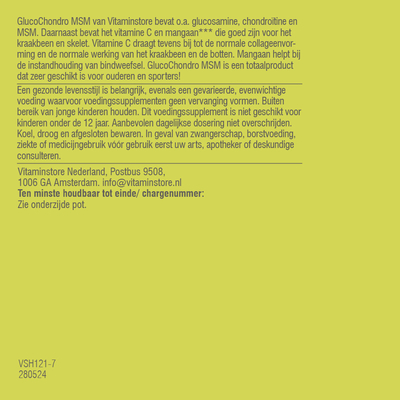 Vitaminstore GlucoChondro MSM (mit Glucosamin) Vitaminstore GlucoChondro MSM (mit Glucosamin) Abbildung