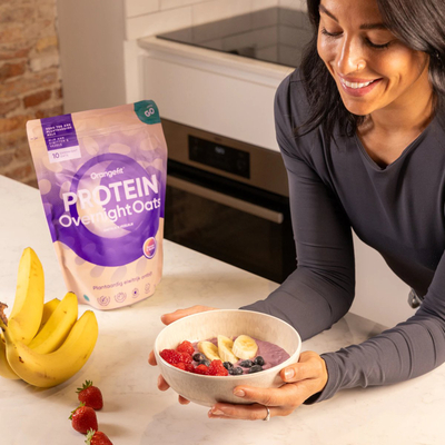 Orangefit Overnight Oats Banaan & Berries Orangefit Overnight Oats Banaan & Berries afbeelding