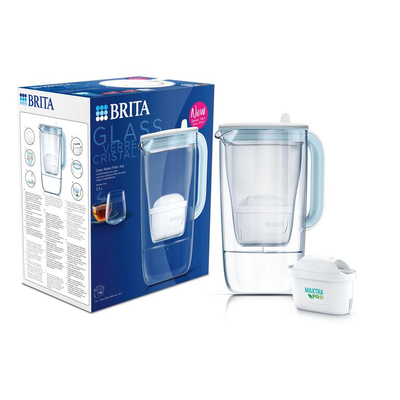 Brita Waterfilterkan Glass Light Blue Brita Waterfilterkan Glass Light Blue afbeelding