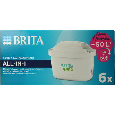 Brita Waterfilterpatroon Maxtra Pro all-in-1 6-pack Brita Waterfilterpatroon Maxtra Pro all-in-1 6-pack afbeelding