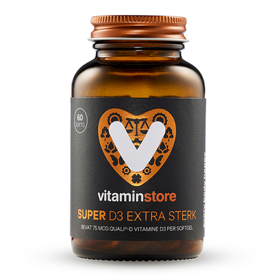 Vitaminstore Super D3 Extra Sterk 75 mcg vitamine D Vitaminstore Super D3 Extra Sterk 75 mcg vitamine D afbeelding