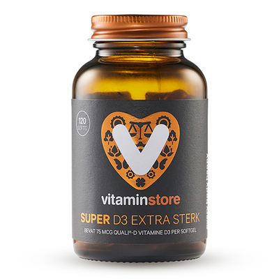 Vitaminstore Super D3 Extra Sterk 75 mcg vitamine D Vitaminstore Super D3 Extra Sterk 75 mcg vitamine D afbeelding