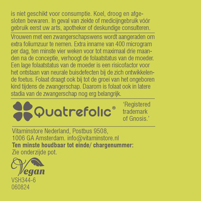 Vitaminstore Aktive Folsäure (früher Folat 400) Vitaminstore Aktive Folsäure (früher Folat 400) Abbildung