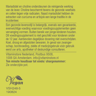 Vitaminstore Lever Support (met mariadistel en choline) Vitaminstore Lever Support (met mariadistel en choline) afbeelding