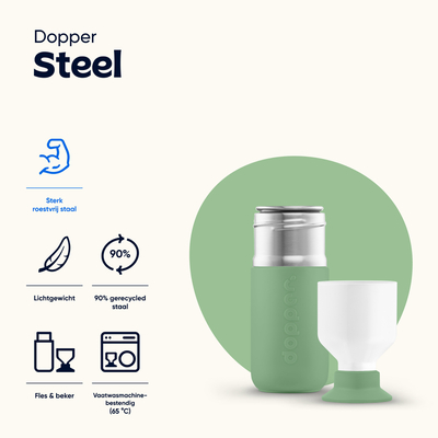 Dopper Dopper Steel Fresh Green Dopper Dopper Steel Fresh Green afbeelding