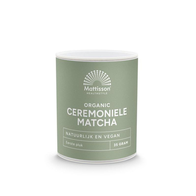 Mattisson Healthstyle Biologische Ceremoniele Matcha poeder Mattisson Healthstyle Biologische Ceremoniele Matcha poeder afbeelding