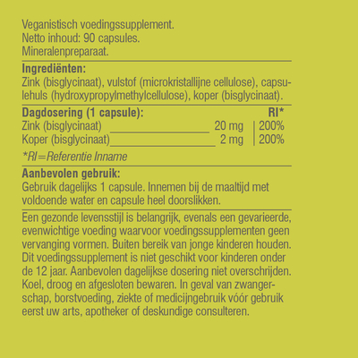 Vitaminstore Zink Bisglycinaat Vitaminstore Zink Bisglycinaat afbeelding