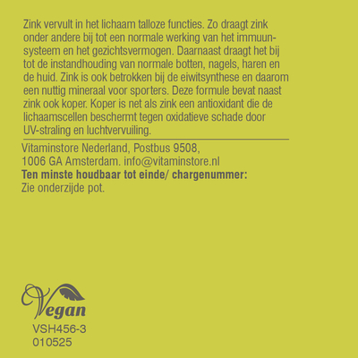 Vitaminstore Zink Bisglycinaat Vitaminstore Zink Bisglycinaat afbeelding
