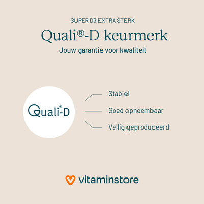 Vitaminstore Super D3 Extra Sterk 75 mcg vitamine D Vitaminstore Super D3 Extra Sterk 75 mcg vitamine D afbeelding