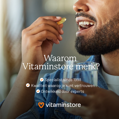 Vitaminstore Vegan D3 25 mcg (vegan vitamine D 1000 IE) Vitaminstore Vegan D3 25 mcg (vegan vitamine D 1000 IE) afbeelding
