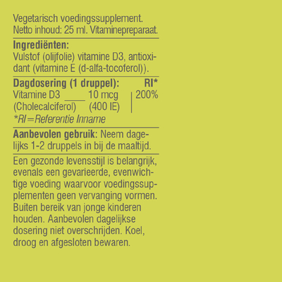 Vitaminstore Vitamine D3 vloeibaar 10 mcg (400 IE vitamine d druppels) Vitaminstore Vitamine D3 vloeibaar 10 mcg (400 IE vitamine d druppels) afbeelding