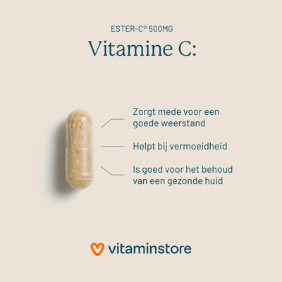 Vitaminstore Ester-C® 500 mg (säurefreies, gepuffertes Vitamin C) Vitaminstore Ester-C® 500 mg (säurefreies, gepuffertes Vitamin C) Abbildung