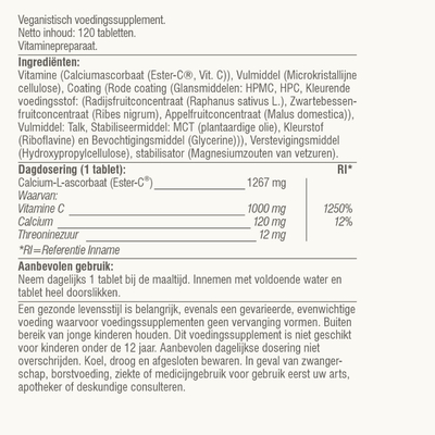 Vitaminstore Super Ester-C® 1000mg Vitaminstore Super Ester-C® 1000mg afbeelding