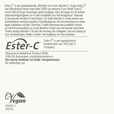 Vitaminstore Super Ester-C® 1000mg Vitaminstore Super Ester-C® 1000mg afbeelding