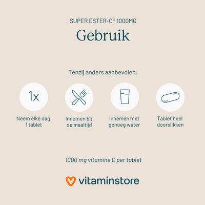 Vitaminstore Super Ester-C® 1000mg Vitaminstore Super Ester-C® 1000mg afbeelding