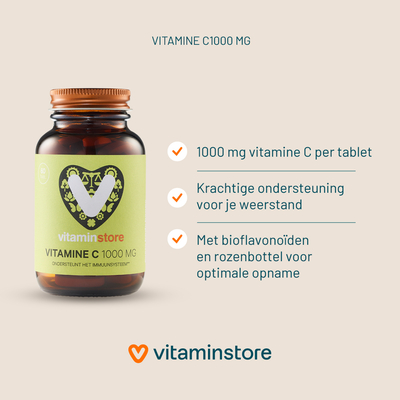Vitaminstore Vitamine C1000 mg Vitaminstore Vitamine C1000 mg afbeelding
