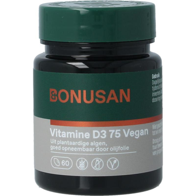 Bonusan Vitamine D3 75 vegan Bonusan Vitamine D3 75 vegan afbeelding