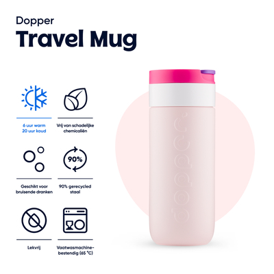 Dopper Dopper Travel Mug Berry Pink Dopper Dopper Travel Mug Berry Pink afbeelding